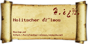 Holitscher Álmos névjegykártya